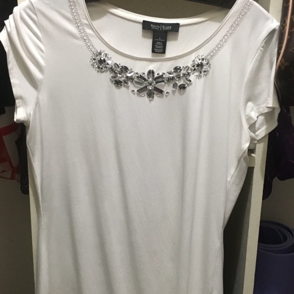 Jeweled white tee